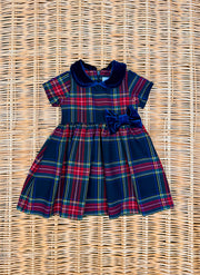 Tartan Dress With Velvet Collar