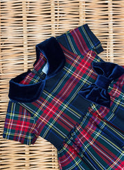 Tartan Dress With Velvet Collar