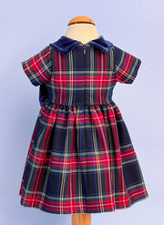 Tartan Dress With Velvet Collar