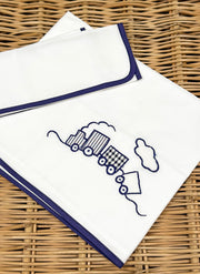 LENZUOLINO CON TRENINO BLU
