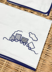 LENZUOLINO CON TRENINO BLU