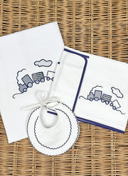 LENZUOLINO CON TRENINO BLU