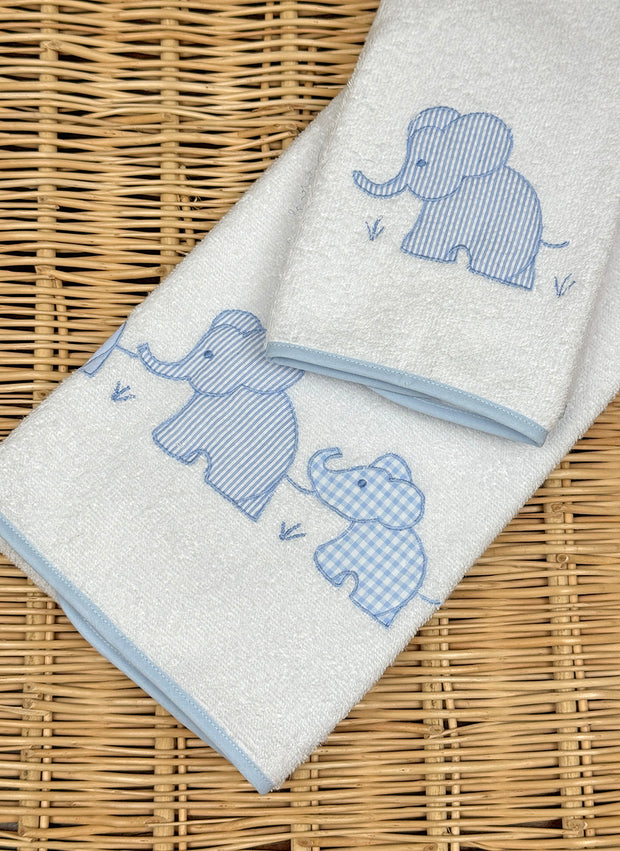 SET DI ASCIUGAMANI CON ELEFANTI