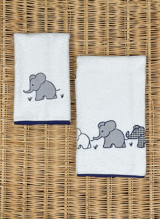 SET DI ASCIUGAMANI CON ELEFANTI