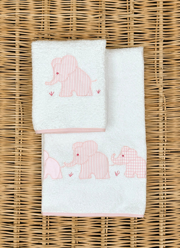 SET DI ASCIUGAMANI CON ELEFANTI