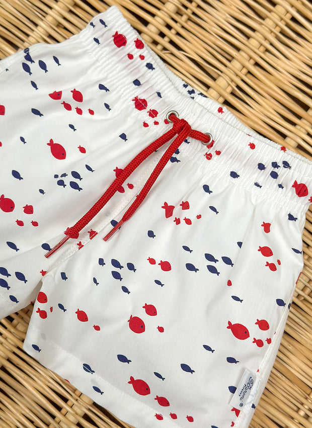 Little Red-Blue fishes Swimsuit