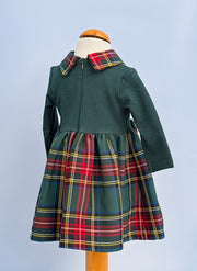 Jersey Dress With Tartan Skirt