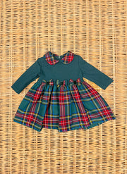 Jersey Dress With Tartan Skirt