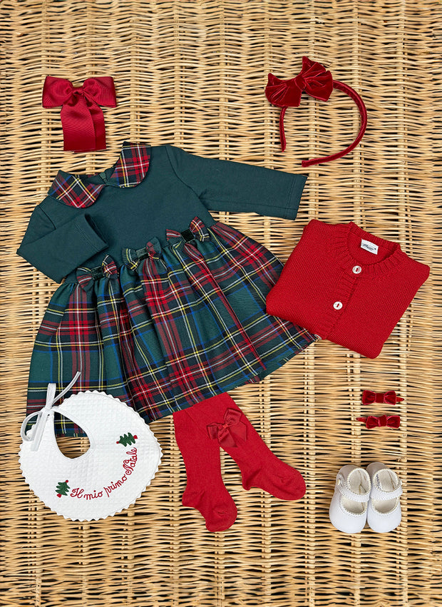 Jersey Dress With Tartan Skirt