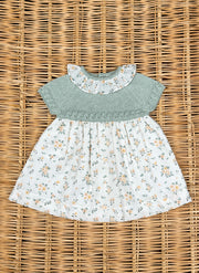 Knitted Cotton Plumetis Flower Dress