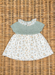 Knitted Cotton Plumetis Flower Dress