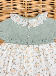 Knitted Cotton Plumetis Flower Dress