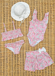 Pink Flowers Smock Swimsuit