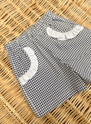 Blue little check Girly Shorts baroni firenze rouches