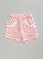 Pink little check Girly Shorts