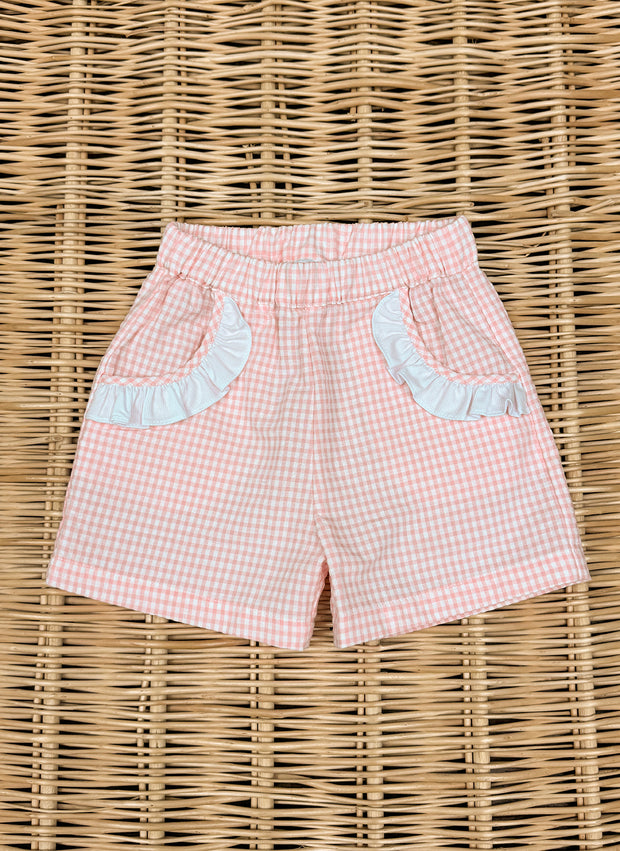 Pink little check Girly Shorts