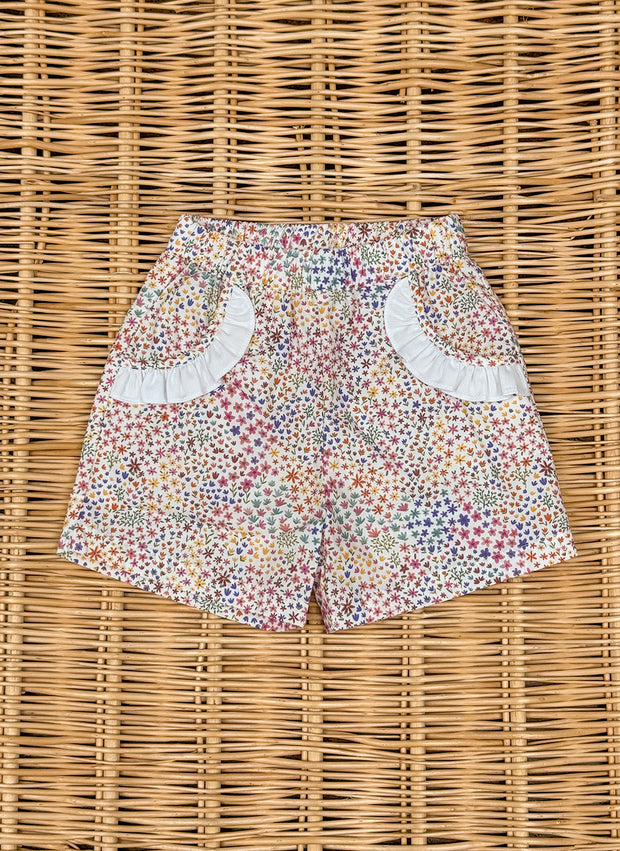 Multicolor Flowers Girly Shorts