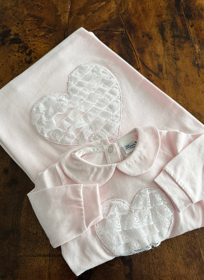 Set bimba in Jersey con dettaglio in Pizzo