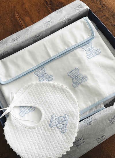 LENZUOLINO CON APPLICAZIONE ORSETTI ROSA