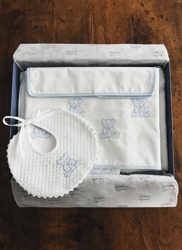 LENZUOLINO CON APPLICAZIONE ORSETTI ROSA