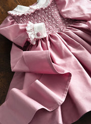 Celebration Smock Dress For Girl- Long Sleeves