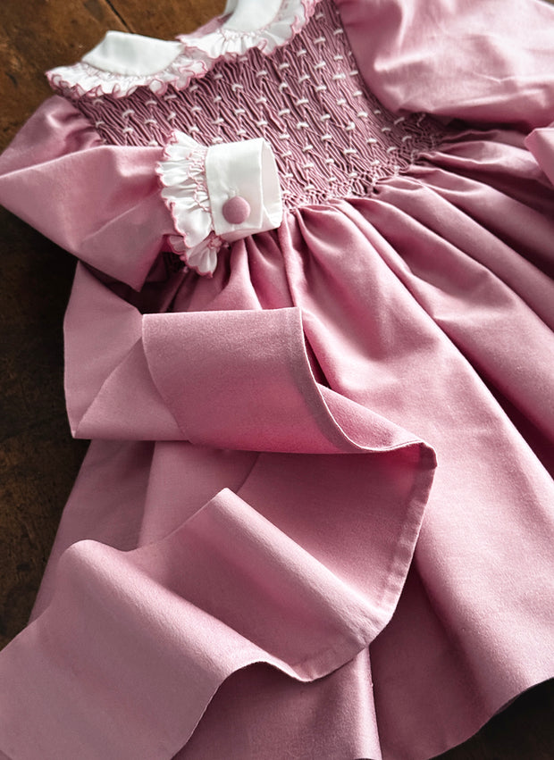 Celebration Smock Dress For Girl- Long Sleeves