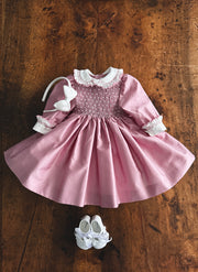 Celebration Smock Dress For Girl- Long Sleeves