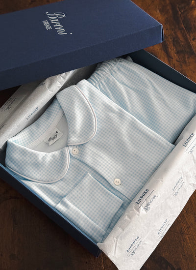 cotton pj for boy light blue