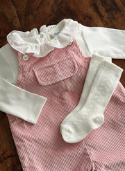 pink corduroy overall for baby girls