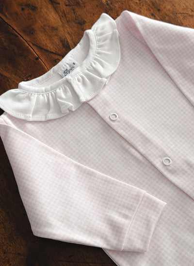 checkered sleepsuit for baby girl