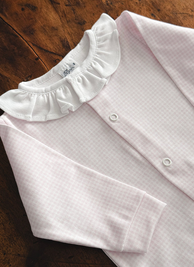 checkered sleepsuit for baby girl