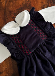 Abito Velluto a Costine con Smock