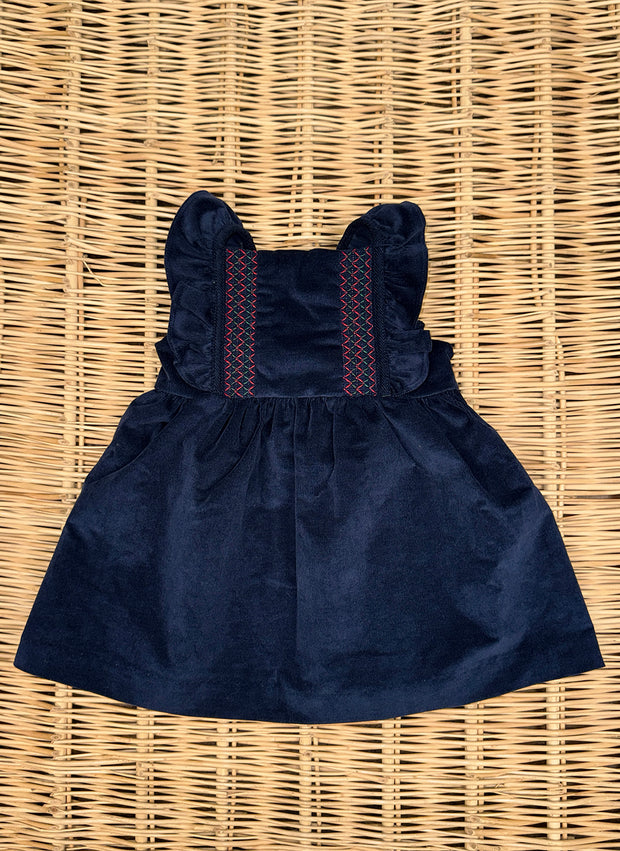 Abito Velluto a Costine con Smock