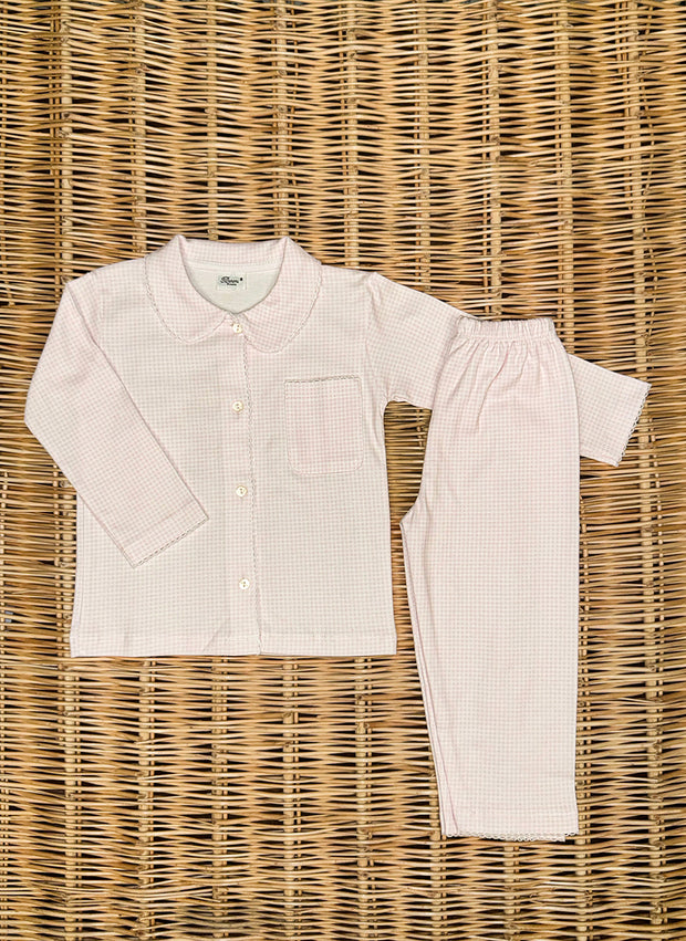 Checkered Cotton PJ - Girls