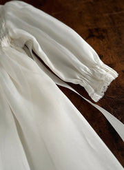 Abito Battesimale In Organza di Seta Con Smock Realizzato a Mano
