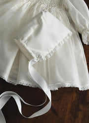 Silk Christening Dress with Smock - Short