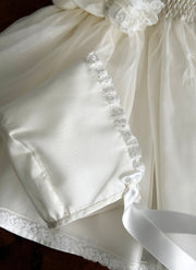 christening silk bonnet