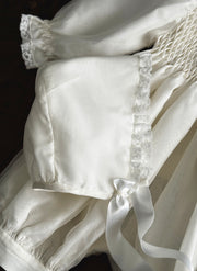 Silk Christening Romper with Smock