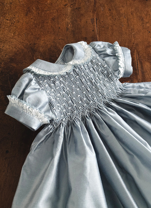 silver smock dress ASOS DESIGN Petite gathered neck midi smock dress in silver glitter