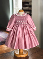 Celebration Dress for Girl With Smock - Handmade