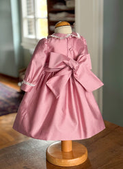 Celebration Dress for Girl With Smock - Handmade