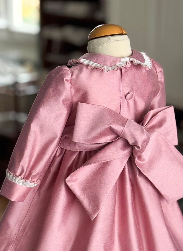 Celebration Dress for Girl With Smock - Handmade