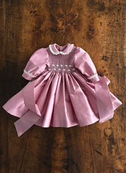 Celebration Dress for Girl With Smock - Handmade