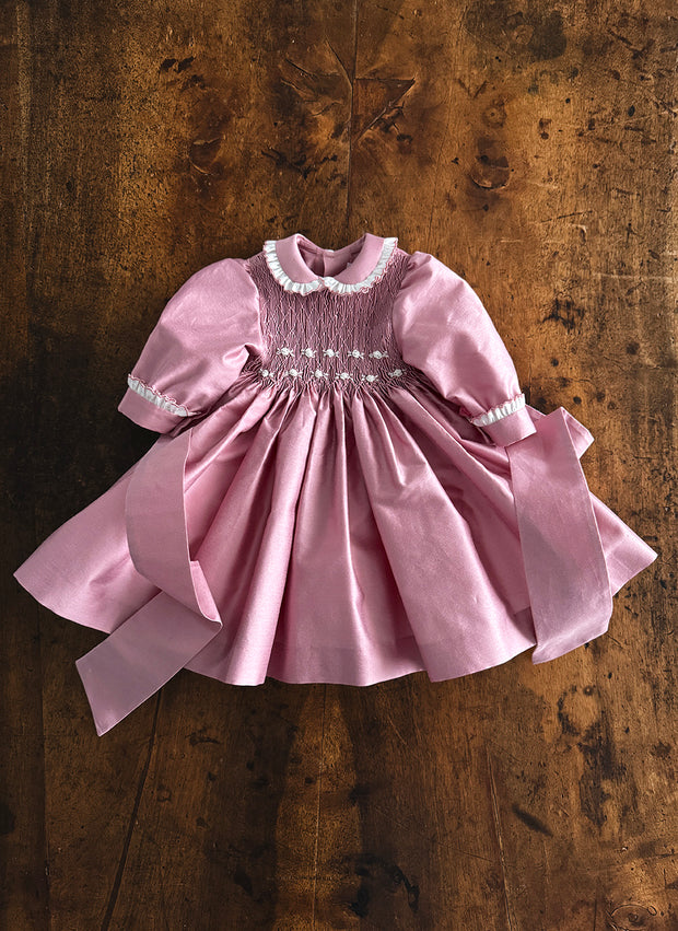 Celebration Dress for Girl With Smock - Handmade