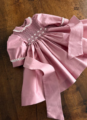 Celebration Dress for Girl With Smock - Handmade