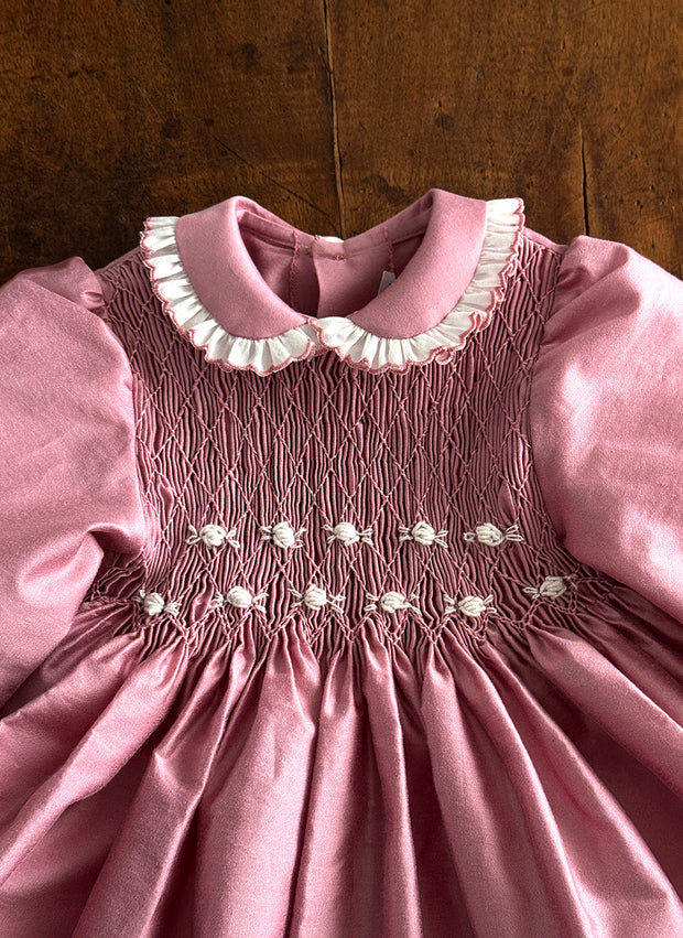 Celebration Dress for Girl With Smock - Handmade