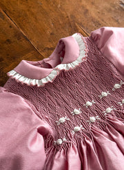 Celebration Dress for Girl With Smock - Handmade