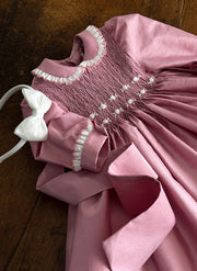 Celebration Dress for Girl With Smock - Handmade