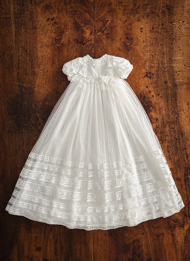 Lace Dotted Christening/Presentation Dress