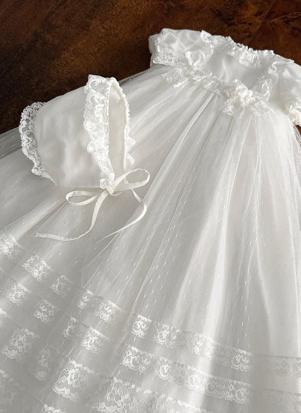 Lace Dotted Christening/Presentation Dress